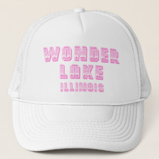 Wonder Lake Waterline Pink and White Trucker Hat Trucker Pet