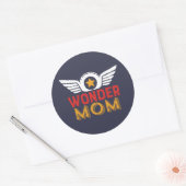 Wonder Mam Moederdag Gift Favorite Superheld Ronde Sticker (Envelop)