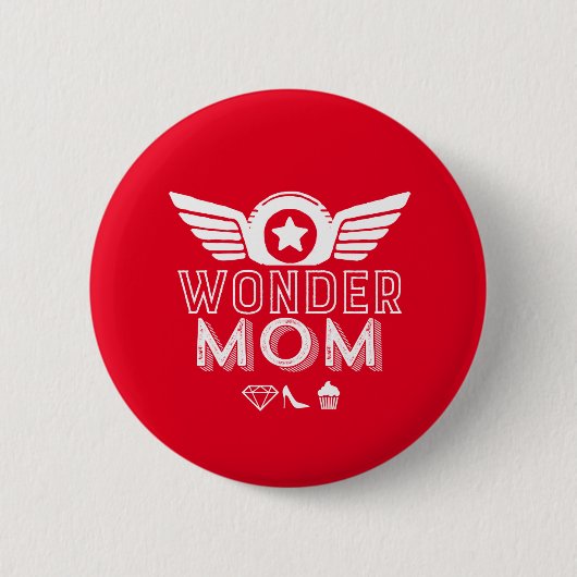 Wonder Mam Moederdag Gift Superheld Mama Ronde Button 5,7 Cm (Voorkant)