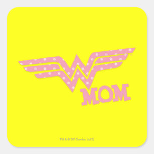 Wonder Mam Pink Vierkante Sticker