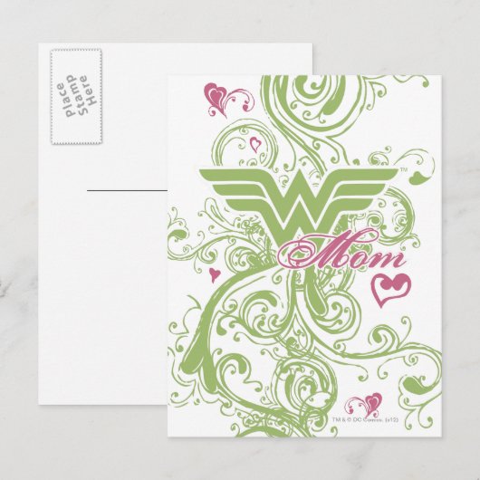 Wonder Mam Swirls Briefkaart (Voorkant / Achterkant)