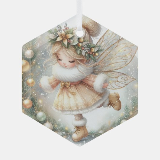 Wonder met krans glas ornament (Voorkant)