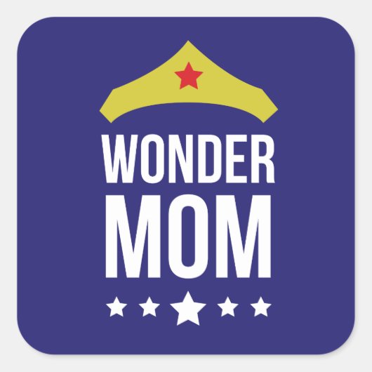 Wonder Mom - Glossy, Vierkante Sticker (Voorkant)