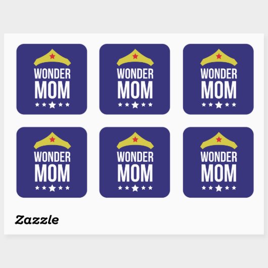 Wonder Mom - Glossy, Vierkante Sticker (Vel)