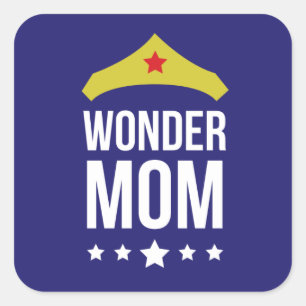 Wonder Mom - Glossy, Vierkante Sticker