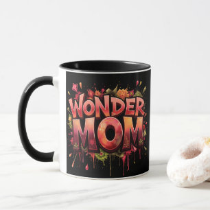 Wonder Mom Quote Flowers Moederdag Mok