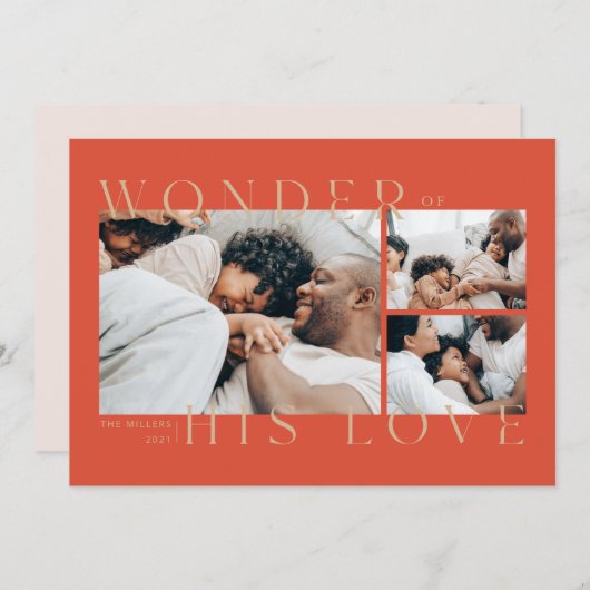 Wonder of His Love Christmas Card Feestdagenkaart (Voorkant / Achterkant)