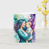 "Wonder of Motherhood" - Een Moederdag Kaart (Gele Bloem)