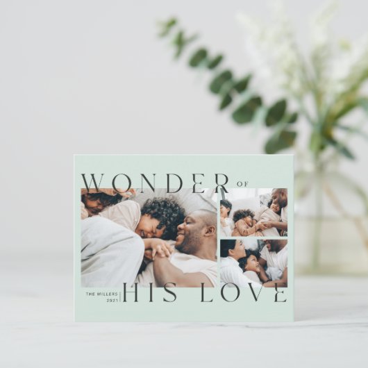 Wonder over zijn liefdeskerstBriefkaart Feestdagenkaart (Staand voorkant)