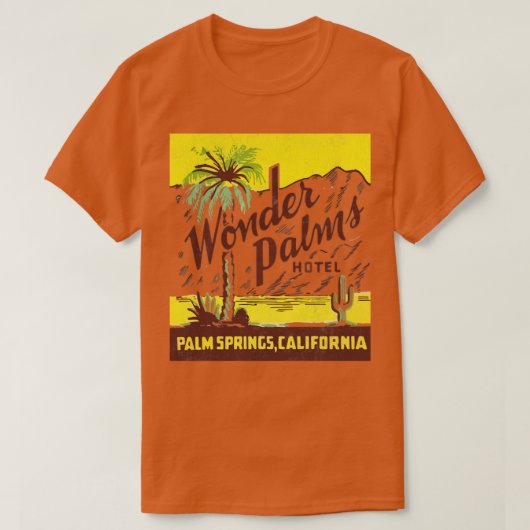 Wonder Palms Palm Springs Retro 70s esthetisch T-shirt (Design voorkant)