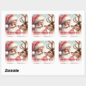 Wonder Personalized Santa Rudolph Christmas Sticke Vierkante Sticker (Vel)