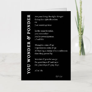 Wonder Ponder zelf liefde zorg gedicht Folie Wenskaart