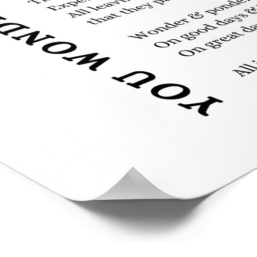 Wonder Ponder zelf liefde zorg gedicht poster kuns (Hoek)