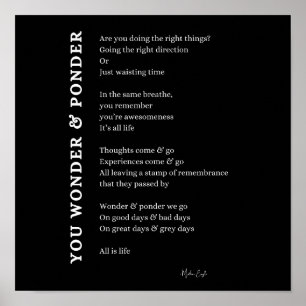 Wonder Ponder zelf liefde zorg gedicht poster kuns