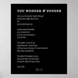 Wonder Ponder zelf liefde zorg gedicht poster kuns