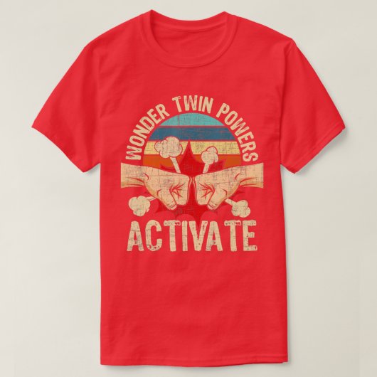Wonder Twin Powers Activeer tweeling broer zus S T-shirt (Design voorkant)