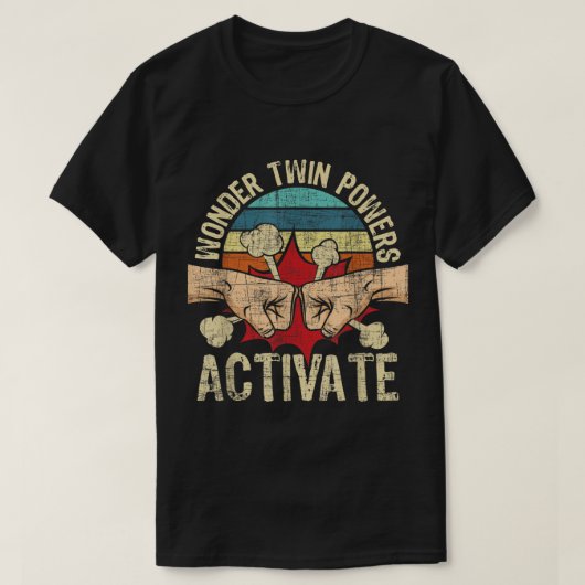 Wonder Twin Powers Activeer Twins Brother Sister T-shirt (Design voorkant)