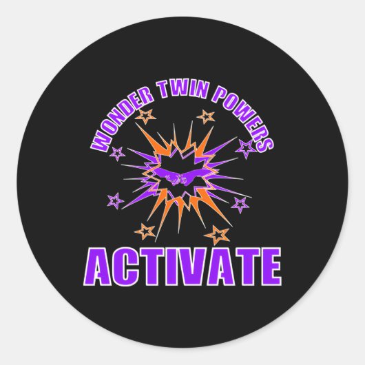 Wonder Twin Powers activeren identieke en fraterna Ronde Sticker (Voorkant)