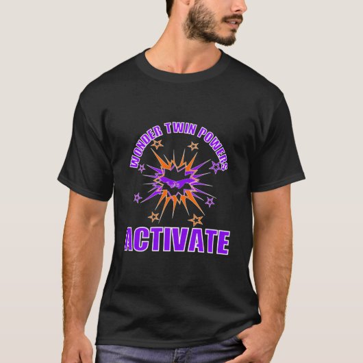 Wonder Twin Powers activeren identieke en fraterna T-shirt (Voorkant)