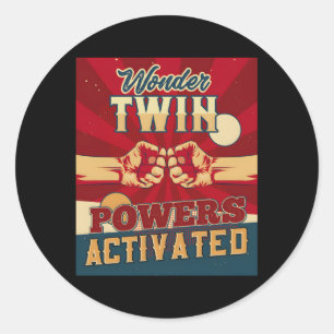 Wonder Twin Powers Geactiveerde tweeling Verwant K Ronde Sticker
