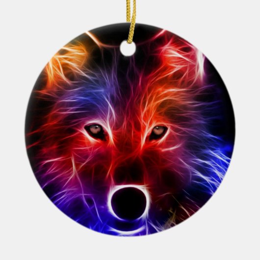 Wonder van de wolf keramisch ornament (Voorkant)