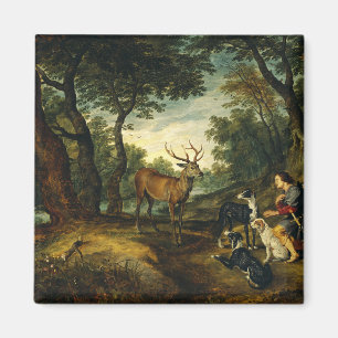 Wonder van Sint Hubertus door Peter Paul Rubens Magneet