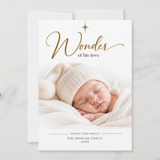 Wonder van zijn pasgeboren foto Religieuze kerst Feestdagenkaart