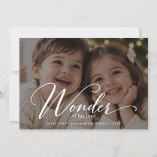 Wonder van zijn volledige foto Religieuze Kerstmis Feestdagenkaart