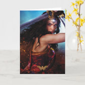 Wonder-vrouw blokkeert zwaard kaart (Gele Bloem)