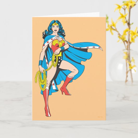 Wonder Vrouw Cape Kaart (Gele Bloem)