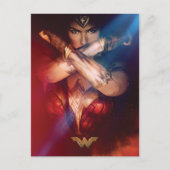 Wonder-vrouw die blokkeert met racelets briefkaart (Voorkant)