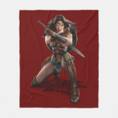 Wonder-vrouw die blokkeert met racelets fleece deken (Voorkant)