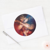 Wonder-vrouw die blokkeert met racelets ronde sticker (Envelop)