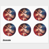 Wonder-vrouw die blokkeert met racelets ronde sticker (Vel)