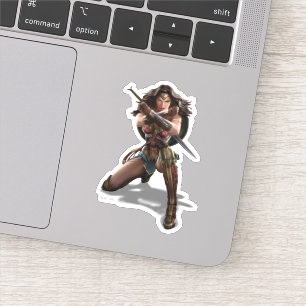 Wonder-vrouw die blokkeert met racelets sticker