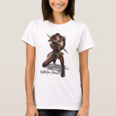 Wonder-vrouw die blokkeert met racelets t-shirt (Voorkant)