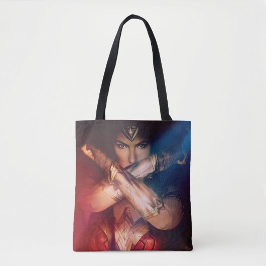 Wonder-vrouw die blokkeert met racelets tote bag (Voorkant)
