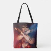 Wonder-vrouw die blokkeert met racelets tote bag (Achterkant)