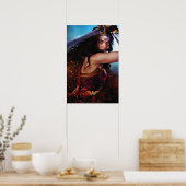 Wonder-vrouw die blokkeert met zwaard poster (Keuken)
