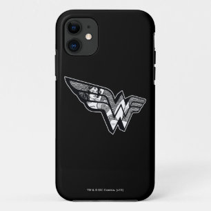 Wonder-vrouw die in een hoekige Logo zit iPhone 11 Hoesje