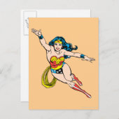 Wonder-vrouw die vooraan vliegt briefkaart (Voorkant / Achterkant)