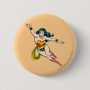 Wonder-vrouw die vooraan vliegt ronde button 5,7 cm