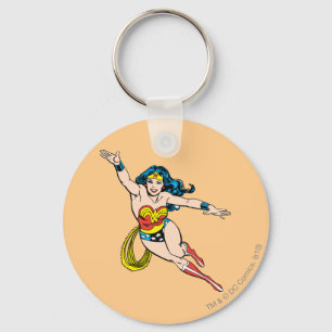 Wonder-vrouw die vooraan vliegt sleutelhanger