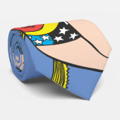 Wonder-vrouw die vooraan vliegt stropdas (Opgerold)