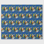 Wonder-vrouw met achtergrond stad cadeaupapier (Vlak)