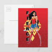 Wonder-vrouw met zwaard - doorboring briefkaart (Voorkant / Achterkant)