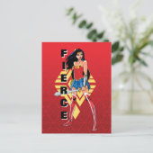 Wonder-vrouw met zwaard - doorboring briefkaart (Staand voorkant)