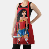 Wonder-vrouw met zwaard - doorboring schort (Insitu)