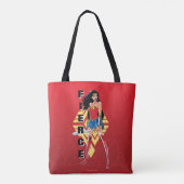 Wonder-vrouw met zwaard - doorboring tote bag (Achterkant)