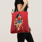Wonder-vrouw met zwaard - doorboring tote bag (Dichtbij)